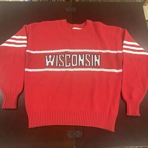 Vintage 1984 Cliff Engle Brand Wisconsin Badgers Adult XL Collegiate Sweater